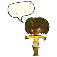 cartoon woman giving thumbs up symbol with speech bubble N20