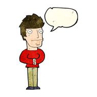 cartoon worried man with speech bubble N26