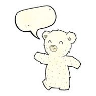 cute cartoon polar bear with speech bubble N25