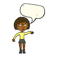 cartoon surprised woman with speech bubble N73
