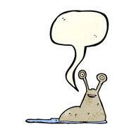 cartoon slug with speech bubble N4