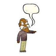 cartoon furious old man with speech bubble N3