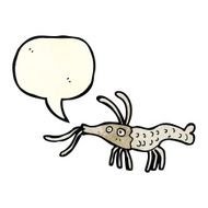 cartoon shrimp with speech bubble N10