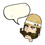cartoon victorian big game hunter with speech bubble N4