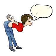 cartoon sexy woman with speech bubble N5