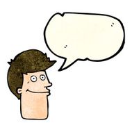 cartoon smiling man with speech bubble N11