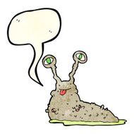 cartoon gross slug with speech bubble N5