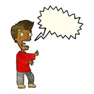cartoon terrified man with speech bubble N65