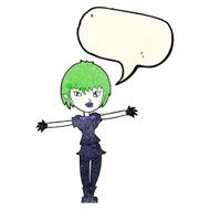 cartoon vampire girl with speech bubble N59