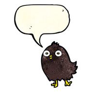 funny cartoon bird with speech bubble N38