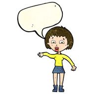 cartoon surprised woman with speech bubble N74