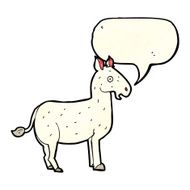 cartoon mule with speech bubble N2