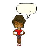 cartoon woman with hands on hips speech bubble N55