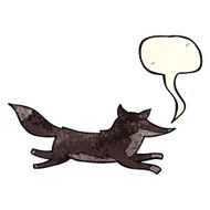 cartoon running wolf with speech bubble N2
