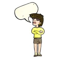 cartoon annoyed woman with speech bubble N56