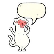 cartoon monkey with speech bubble N8
