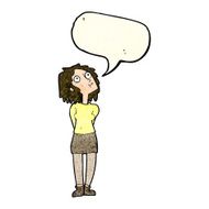 cartoon curious woman with speech bubble N18