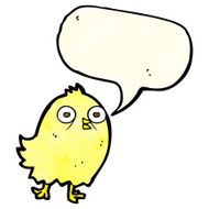 funny cartoon bird with speech bubble N40