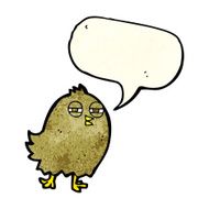 funny cartoon bird with speech bubble N41