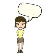 cartoon pretty girl with speech bubble N29