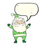 cartoon happy santa claus with speech bubble N10