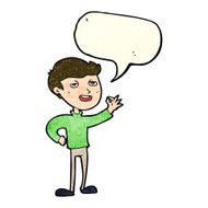 cartoon man making excellent gesture with speech bubble N4