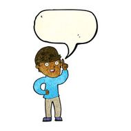 cartoon boy with idea speech bubble N31