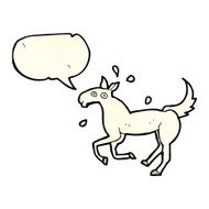cartoon horse sweating with speech bubble N3