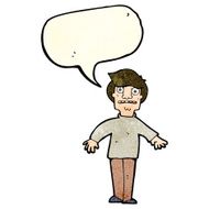 cartoon shocked man with speech bubble N32