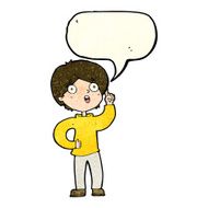 cartoon boy with idea speech bubble N33