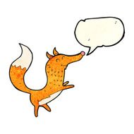 cartoon happy fox with speech bubble N4
