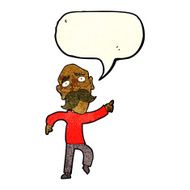 cartoon sad old man pointing with speech bubble N3
