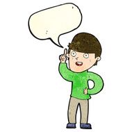 cartoon boy with idea speech bubble N34