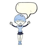 cartoon vampire girl with speech bubble N60