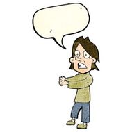 cartoon shocked man with speech bubble N34