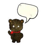 cute cartoon black bear with speech bubble N18
