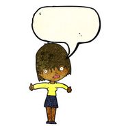 cartoon curious woman with speech bubble N19