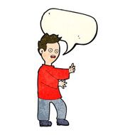 cartoon shocked man with speech bubble N35