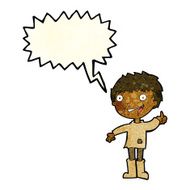 cartoon excited boy with speech bubble N37