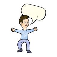 cartoon man panicking with speech bubble N17
