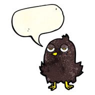 cartoon bored bird with speech bubble N3