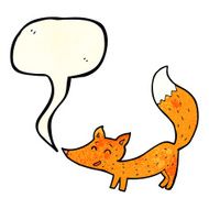 cartoon little fox with speech bubble N9