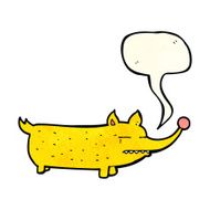 cartoon funny little dog with speech bubble N7