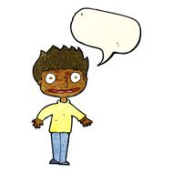 cartoon excited boy with speech bubble N38