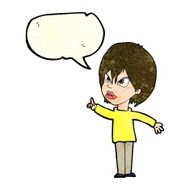 cartoon woman arguing with speech bubble N3