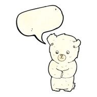 cute cartoon polar bear with speech bubble N26