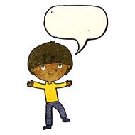 cartoon excited boy with speech bubble N39