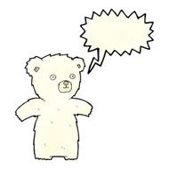 cute cartoon polar bear with speech bubble N28