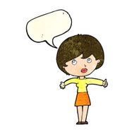 cartoon woman giving thumbs up with speech bubble N3