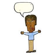 cartoon angry man with speech bubble N20